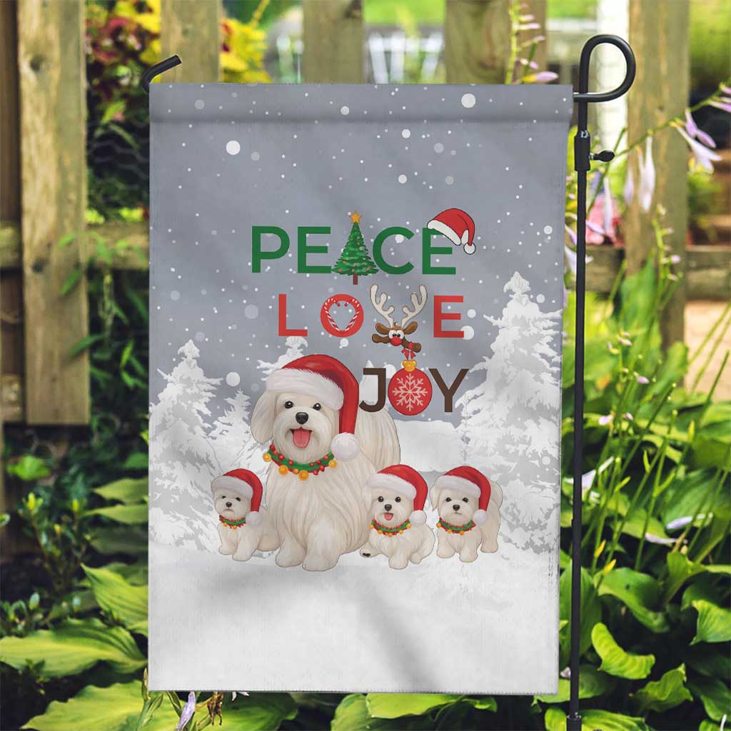 Maltese Peace Love Joy Christmas Garden Flag Xmas Holiday Patterns - Wonder Print Shop