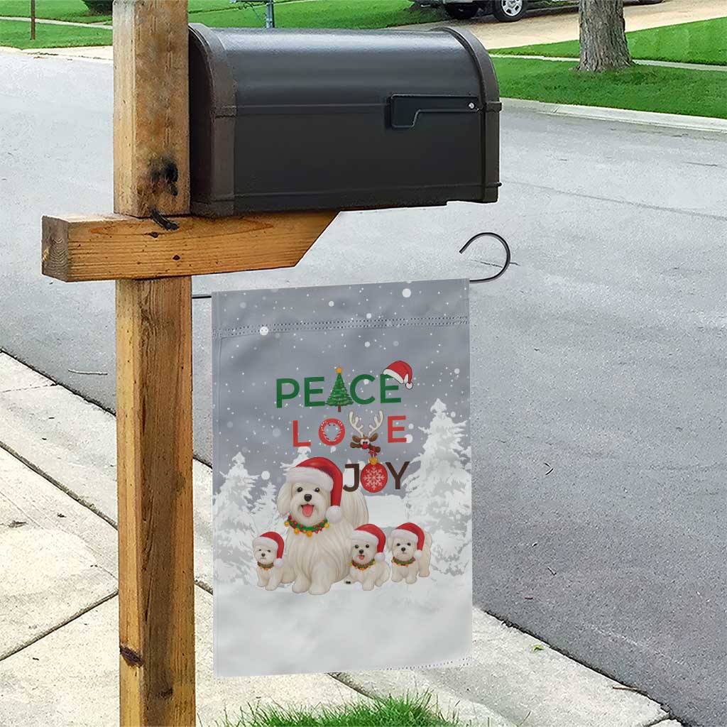 Maltese Peace Love Joy Christmas Garden Flag Xmas Holiday Patterns - Wonder Print Shop