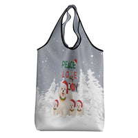 Maltese Peace Love Joy Christmas Grocery Bag Xmas Holiday Patterns - Wonder Print Shop