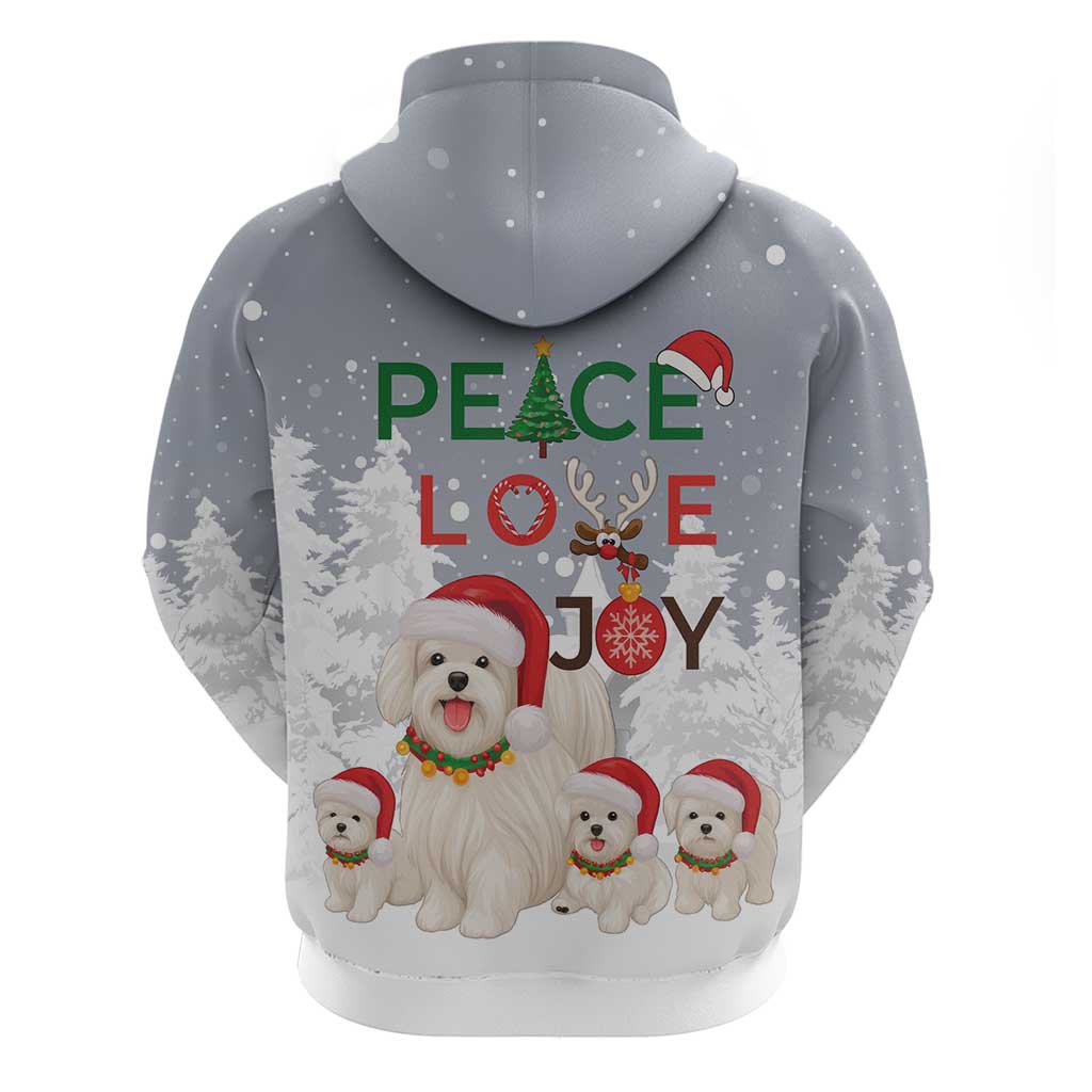 Maltese Peace Love Joy Christmas Hoodie Xmas Holiday Patterns - Wonder Print Shop