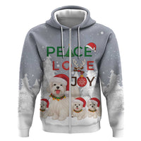 Maltese Peace Love Joy Christmas Hoodie Xmas Holiday Patterns - Wonder Print Shop