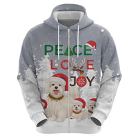 Maltese Peace Love Joy Christmas Hoodie Xmas Holiday Patterns - Wonder Print Shop