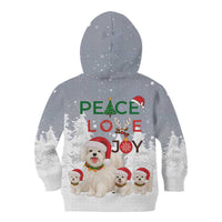 Maltese Peace Love Joy Christmas Kid Hoodie Xmas Holiday Patterns - Wonder Print Shop