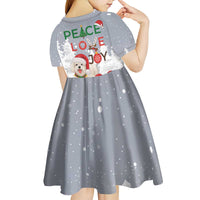 Maltese Peace Love Joy Christmas Kid Short Sleeve Dress Xmas Holiday Patterns - Wonder Print Shop