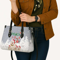 Maltese Peace Love Joy Christmas Leather Bag Xmas Holiday Patterns - Wonder Print Shop