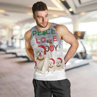 Maltese Peace Love Joy Christmas Men Tank Top Xmas Holiday Patterns - Wonder Print Shop