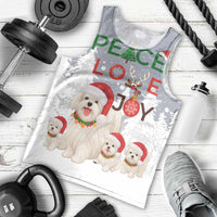 Maltese Peace Love Joy Christmas Men Tank Top Xmas Holiday Patterns - Wonder Print Shop
