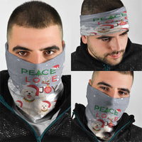 Maltese Peace Love Joy Christmas Neck Gaiter Xmas Holiday Patterns - Wonder Print Shop