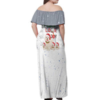 Maltese Peace Love Joy Christmas Off Shoulder Maxi Dress Xmas Holiday Patterns - Wonder Print Shop