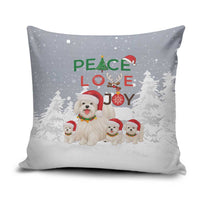 Maltese Peace Love Joy Christmas Pillow Cover Xmas Holiday Patterns - Wonder Print Shop