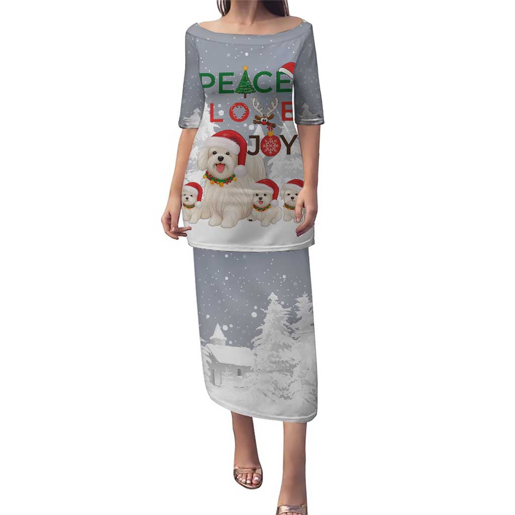 Maltese Peace Love Joy Christmas Puletasi Xmas Holiday Patterns - Wonder Print Shop