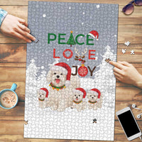 Maltese Peace Love Joy Christmas Puzzle Xmas Holiday Patterns - Wonder Print Shop