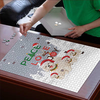 Maltese Peace Love Joy Christmas Puzzle Xmas Holiday Patterns - Wonder Print Shop