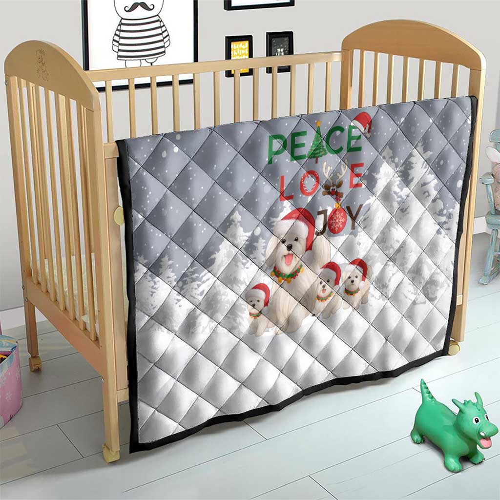 Maltese Peace Love Joy Christmas Quilt Xmas Holiday Patterns - Wonder Print Shop