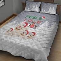 Maltese Peace Love Joy Christmas Quilt Bed Set Xmas Holiday Patterns - Wonder Print Shop