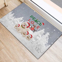 Maltese Peace Love Joy Christmas Rubber Doormat Xmas Holiday Patterns - Wonder Print Shop