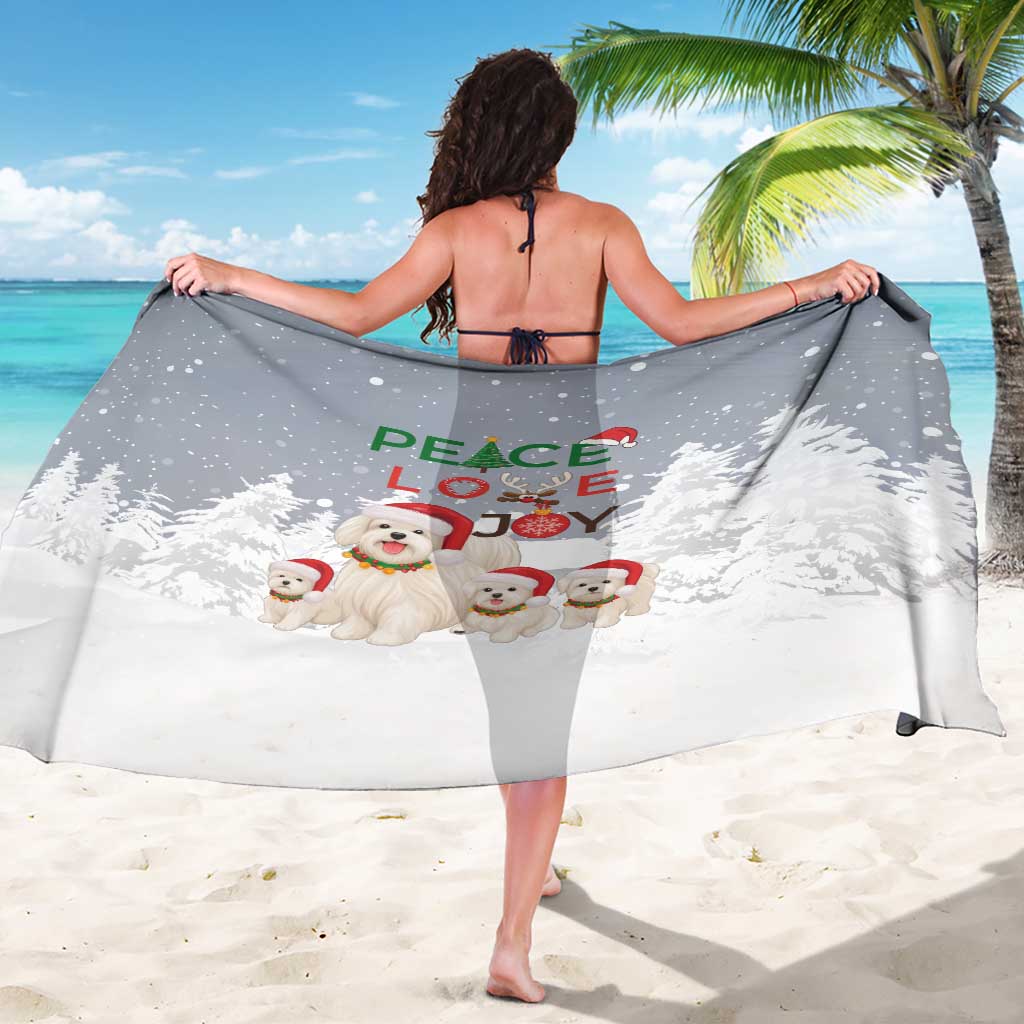Maltese Peace Love Joy Christmas Sarong Xmas Holiday Patterns - Wonder Print Shop