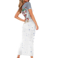 Maltese Peace Love Joy Christmas Short Sleeve Bodycon Dress Xmas Holiday Patterns - Wonder Print Shop