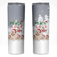 Maltese Peace Love Joy Christmas Skinny Tumbler Xmas Holiday Patterns - Wonder Print Shop
