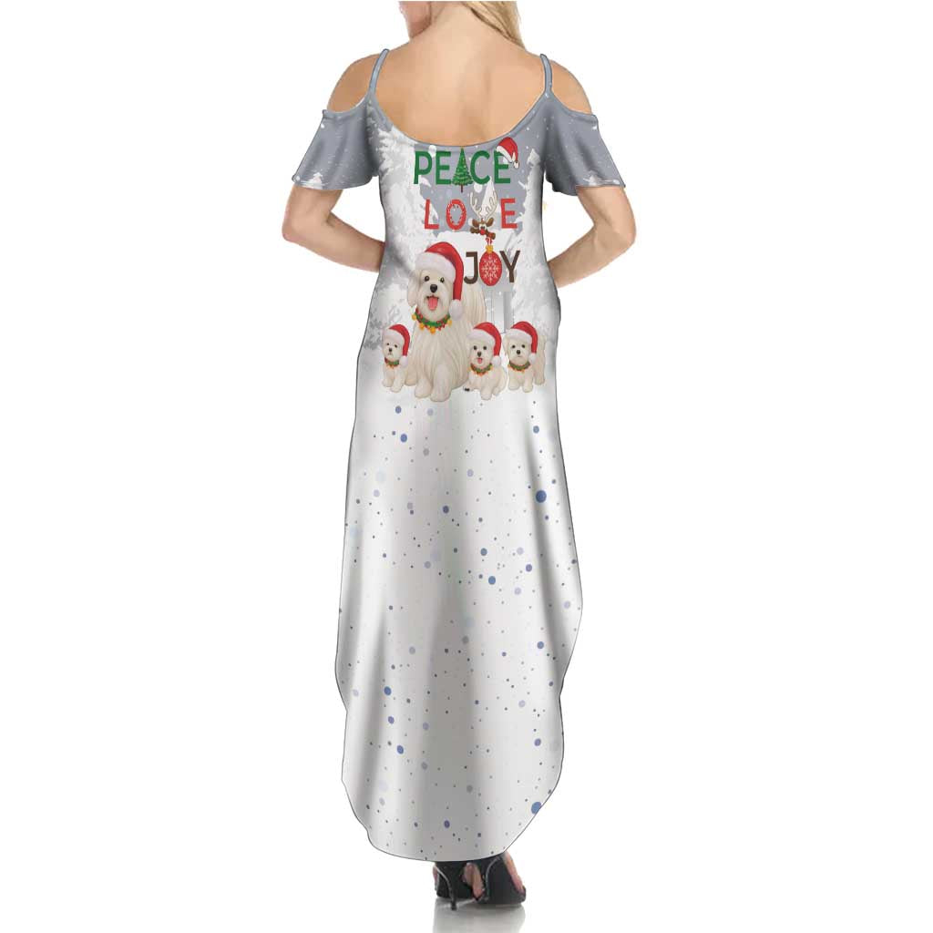Maltese Peace Love Joy Christmas Summer Maxi Dress Xmas Holiday Patterns - Wonder Print Shop