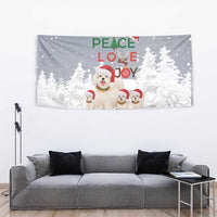 Maltese Peace Love Joy Christmas Tapestry Xmas Holiday Patterns - Wonder Print Shop