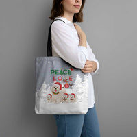 Maltese Peace Love Joy Christmas Tote Bag Xmas Holiday Patterns - Wonder Print Shop