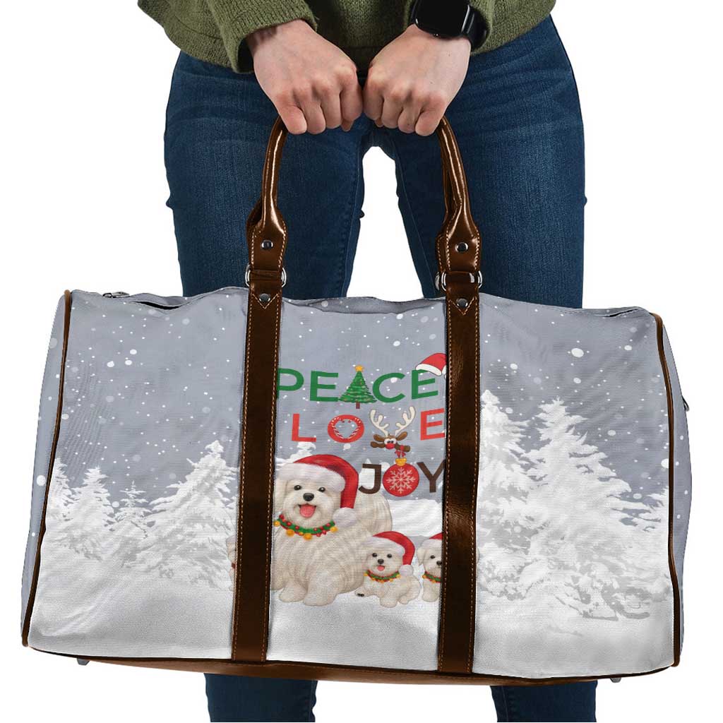 Maltese Peace Love Joy Christmas Travel Bag Xmas Holiday Patterns - Wonder Print Shop