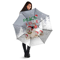 Maltese Peace Love Joy Christmas Umbrella Xmas Holiday Patterns - Wonder Print Shop