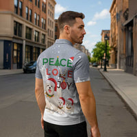 Maltese Peace Love Joy Christmas Zipper Polo Shirt Xmas Holiday Patterns - Wonder Print Shop