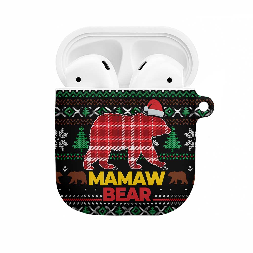 Mamaw Bear Christmas AirPods Case Xmas Holiday Patterns - Wonder Print Shop