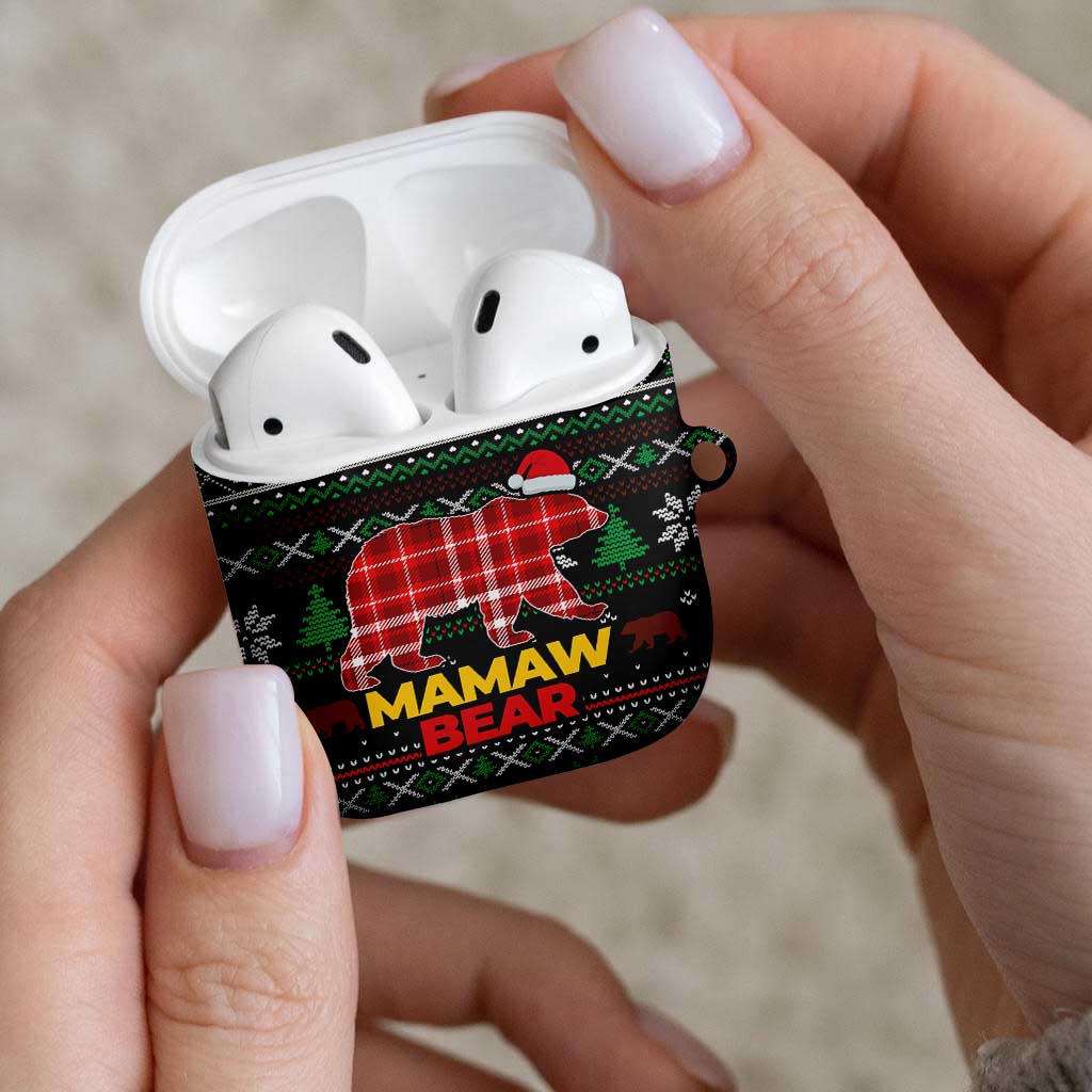 Mamaw Bear Christmas AirPods Case Xmas Holiday Patterns - Wonder Print Shop