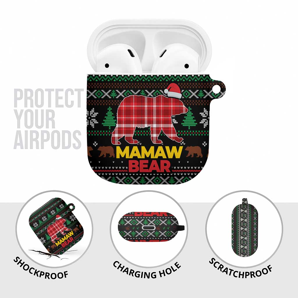 Mamaw Bear Christmas AirPods Case Xmas Holiday Patterns - Wonder Print Shop