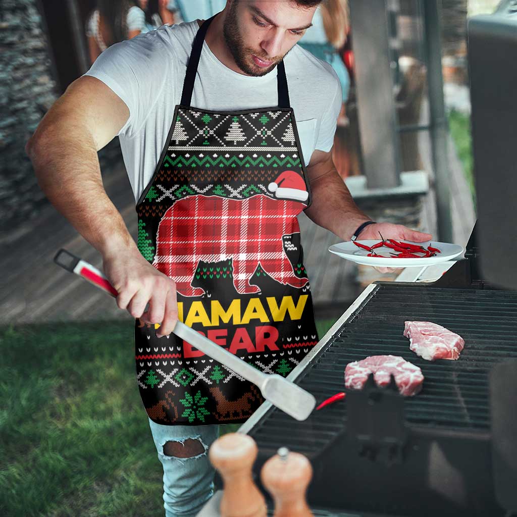 Mamaw Bear Christmas Apron Xmas Holiday Patterns - Wonder Print Shop
