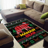 Mamaw Bear Christmas Area Rug Xmas Holiday Patterns - Wonder Print Shop