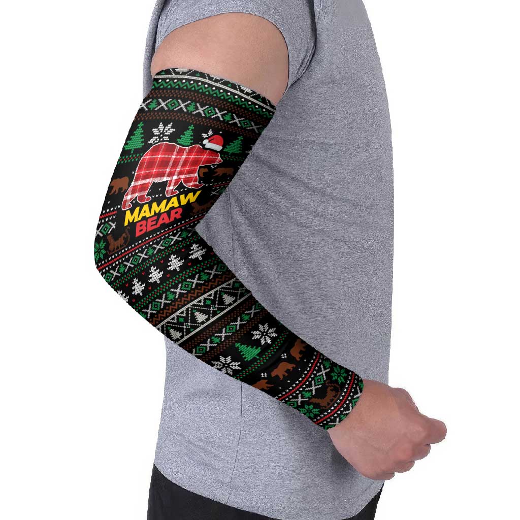 Mamaw Bear Christmas Arm Sleeves Xmas Holiday Patterns - Wonder Print Shop