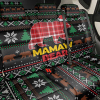 Mamaw Bear Christmas Back Car Seat Cover Xmas Holiday Patterns - Wonder Print Shop