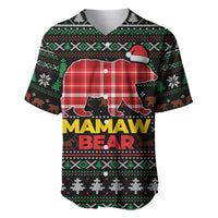 Mamaw Bear Christmas Baseball Jersey Xmas Holiday Patterns - Wonder Print Shop