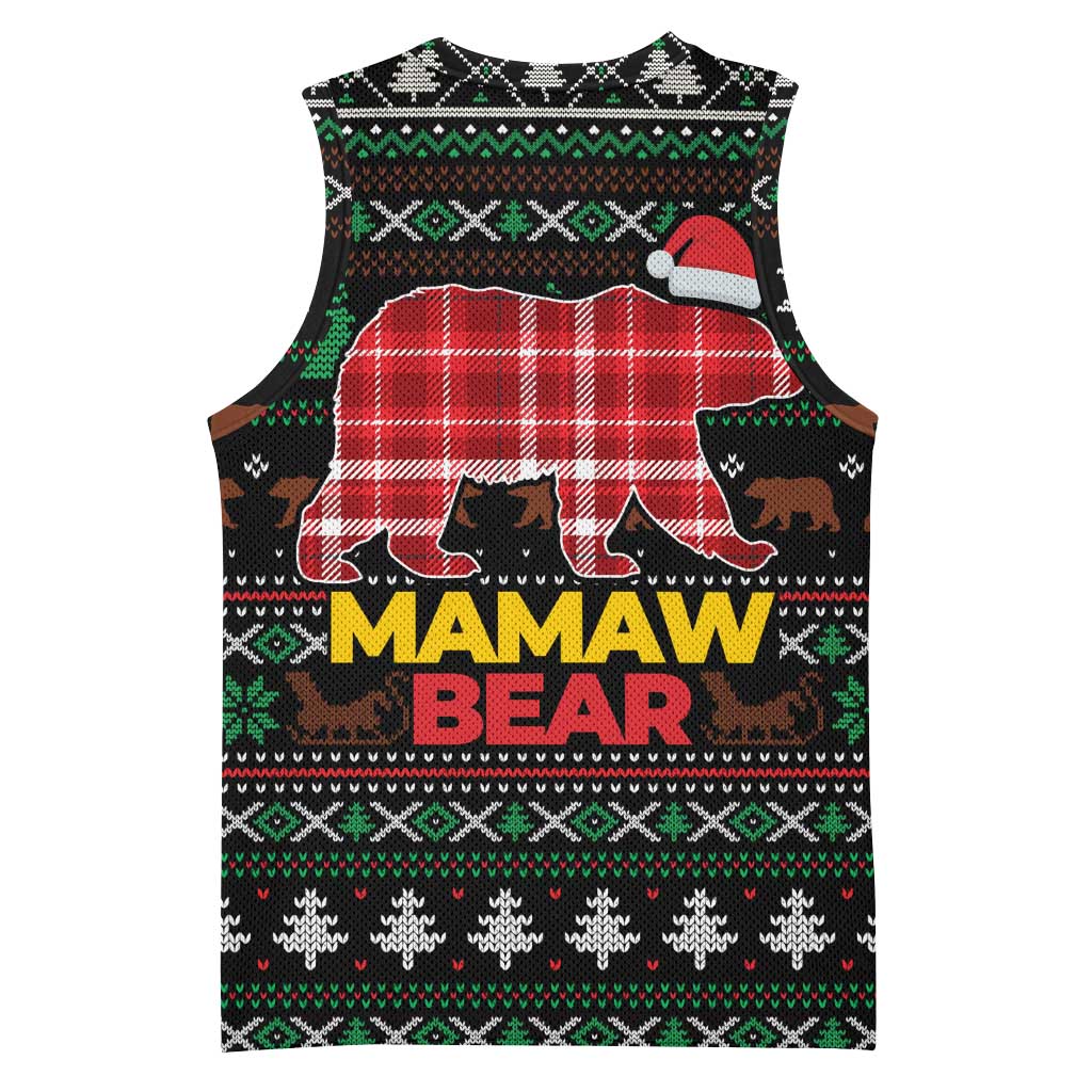 Mamaw Bear Christmas Basketball Jersey Xmas Holiday Patterns - Wonder Print Shop