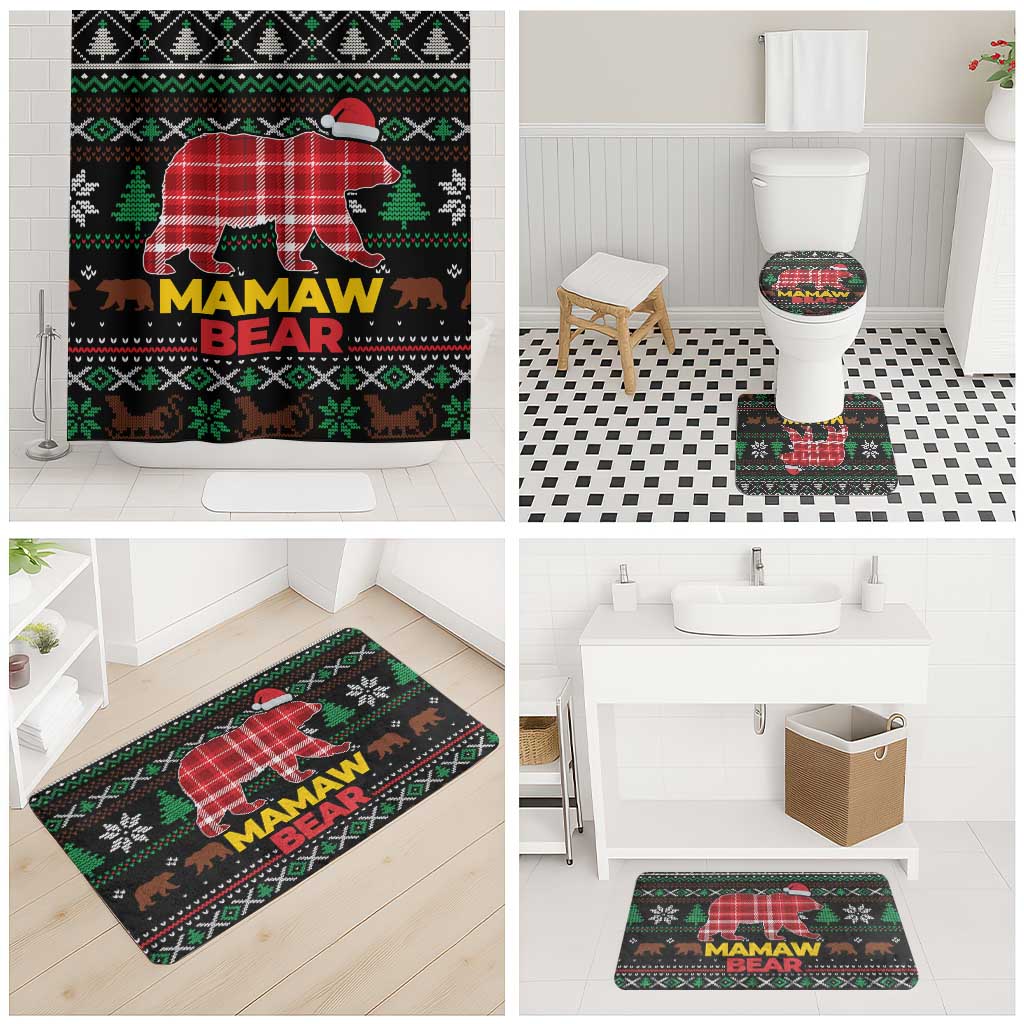 Mamaw Bear Christmas Bathroom Set Xmas Holiday Patterns - Wonder Print Shop