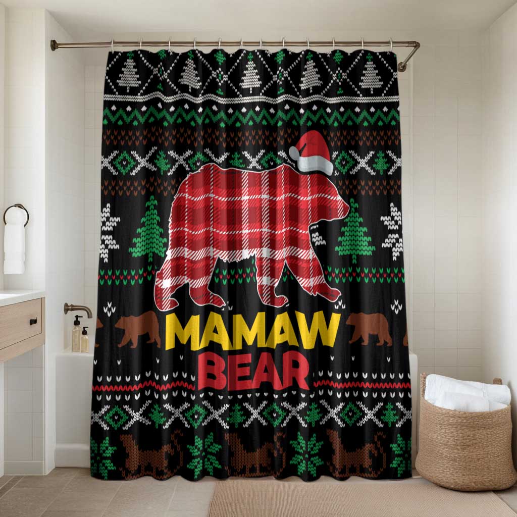 Mamaw Bear Christmas Bathroom Set Xmas Holiday Patterns - Wonder Print Shop