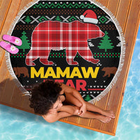 Mamaw Bear Christmas Beach Blanket Xmas Holiday Patterns - Wonder Print Shop