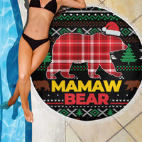 Mamaw Bear Christmas Beach Blanket Xmas Holiday Patterns - Wonder Print Shop