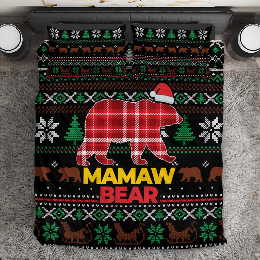 Mamaw Bear Christmas Bedding Set Xmas Holiday Patterns - Wonder Print Shop