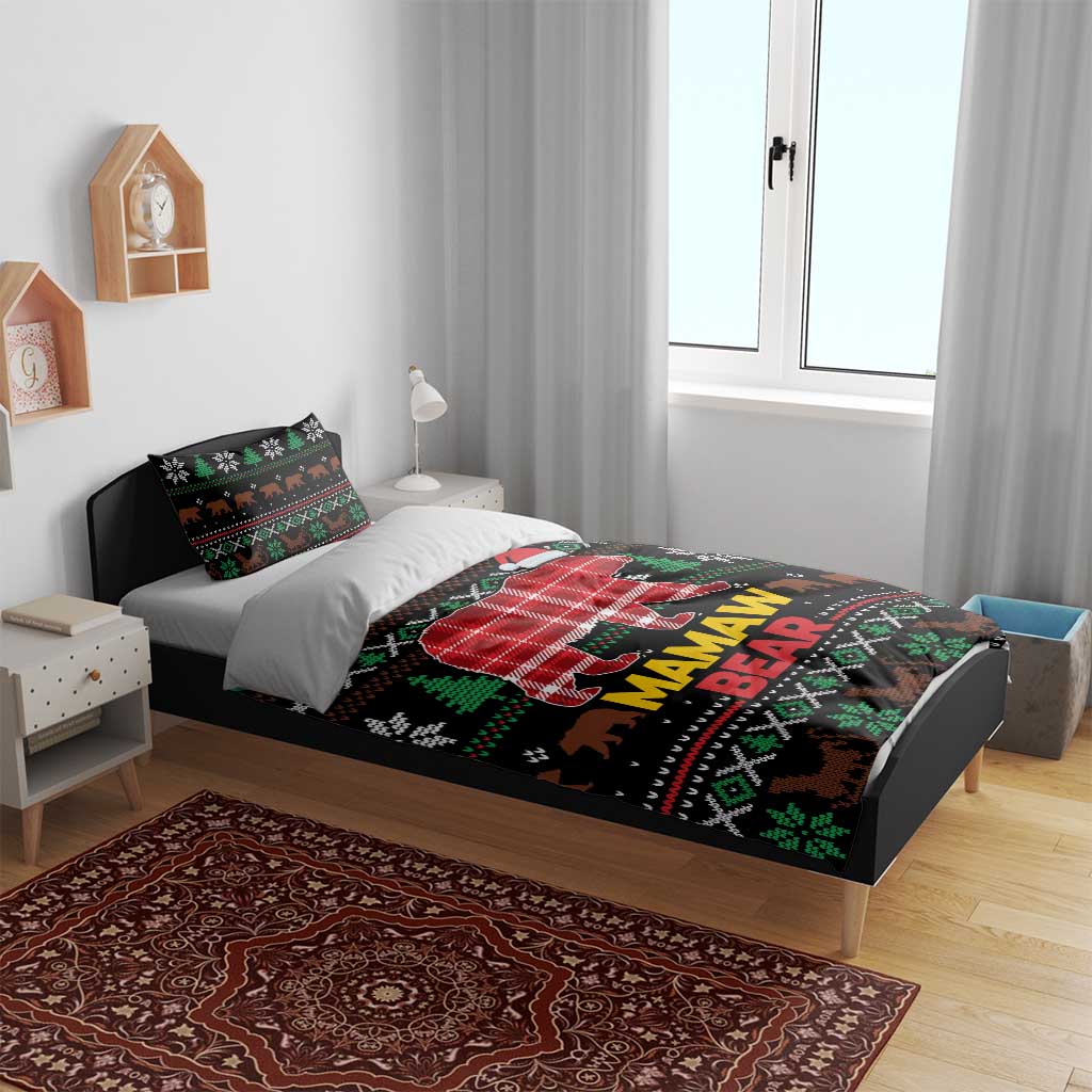 Mamaw Bear Christmas Bedding Set Xmas Holiday Patterns - Wonder Print Shop