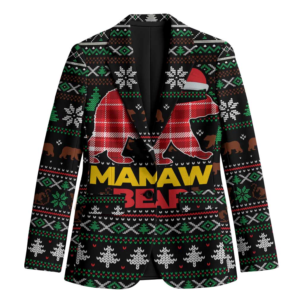 Mamaw Bear Christmas Blazer Xmas Holiday Patterns - Wonder Print Shop