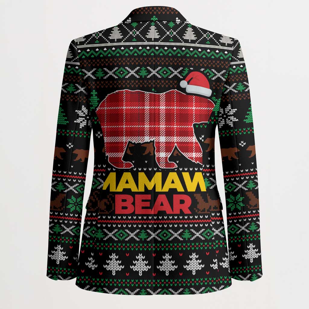 Mamaw Bear Christmas Blazer Xmas Holiday Patterns - Wonder Print Shop