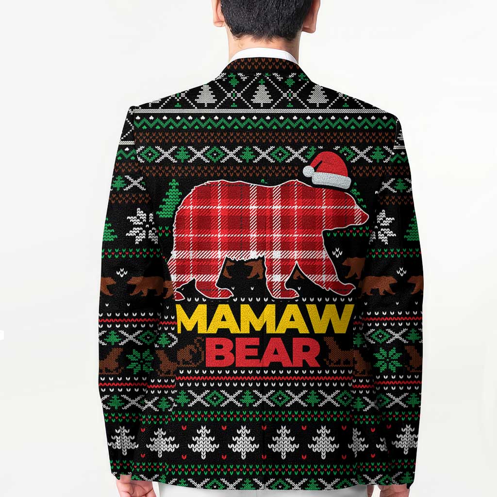 Mamaw Bear Christmas Blazer Xmas Holiday Patterns - Wonder Print Shop