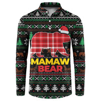 Mamaw Bear Christmas Button Sweatshirt Xmas Holiday Patterns - Wonder Print Shop