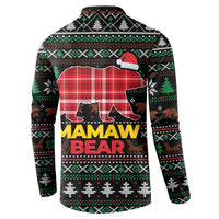 Mamaw Bear Christmas Button Sweatshirt Xmas Holiday Patterns - Wonder Print Shop