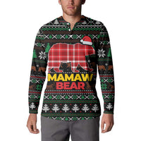 Mamaw Bear Christmas Button Sweatshirt Xmas Holiday Patterns - Wonder Print Shop